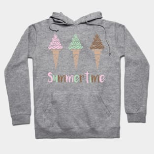 Cute Pastel Summertime Ice Cream Cones Hoodie